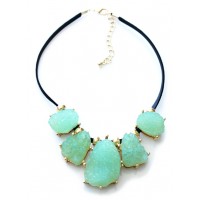 Mint Chunky Druzy Stone Statement Necklace